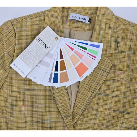 Nash Grey Mustard Plaid Two-Button Blazer - Picture 4 of 8